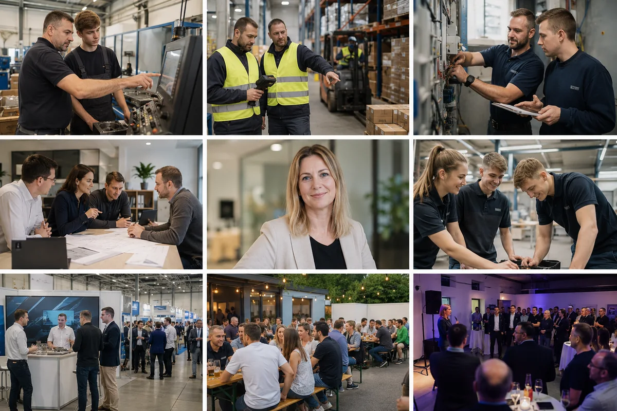 Collage verschiedener Unternehmens-, Portrait-, Industrie- und Eventaufnahmen